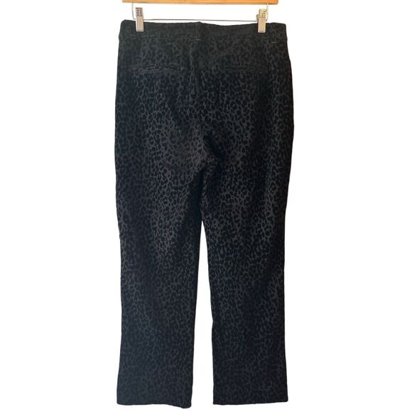 Old Navy Velvet Flocked LeopardPixy High-rise Pants sz 6 Preppy Career Holiday P - Picture 2 of 9